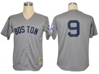 Boston Red Sox #9 Ted Williams Gray Throwback Jersey