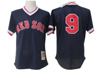 Boston Red Sox #9 Ted Williams Navy Throwback Jersey