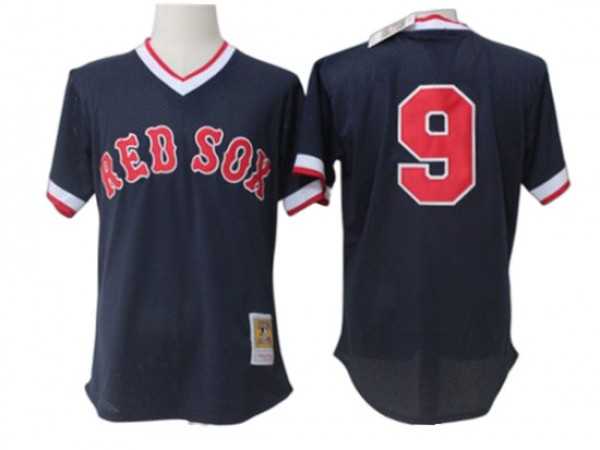 Boston Red Sox #9 Ted Williams Navy Throwback Jersey