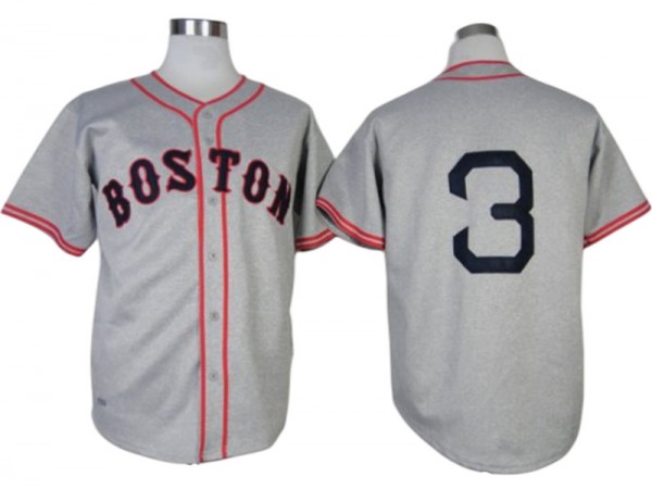 Boston Red Sox #3 Jimmie Foxx GrayThrowback Jersey
