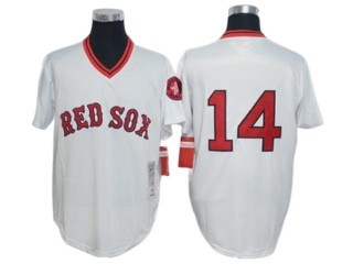 Boston Red Sox #14 Jim Rice White 1975 Throwback Jersey