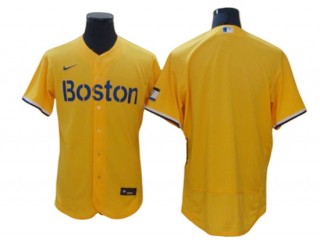 Boston Red Sox Blank Gold City Connect Flex Base Jersey