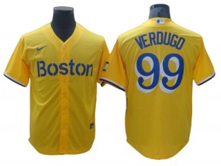 Boston Red Sox #99 Alex Verdugo Gold City Connect Cool Base Player Name Jersey