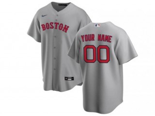Custom Boston Red Sox Gray Cool Base Jersey
