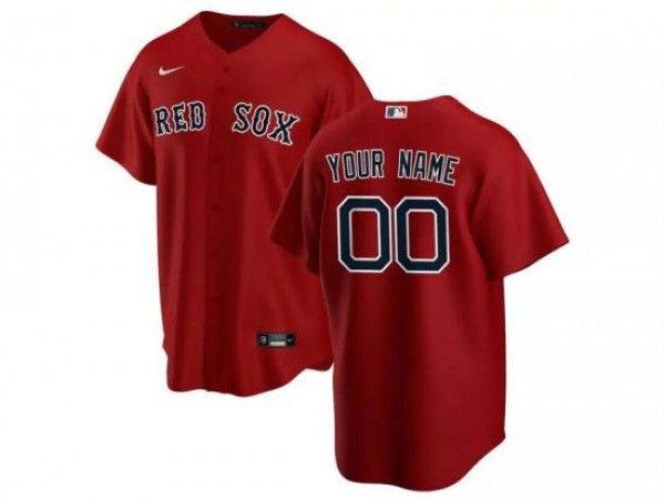 Custom Boston Red Sox Red Cool Base Jersey