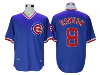 Chicago Cubs #8 Andre Dawson Blue 1987 Throwback Jersey