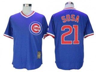 Chicago Cubs #21 Sammy Sosa Cooperstown Collection Throwback Jersey