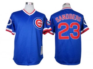 Chicago Cubs #23 Ryne Sandberg Blue 1984 Throwback Jersey
