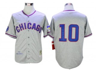 Chicago Cubs #10 Ron Santo Gray 1968 Throwback Jersey