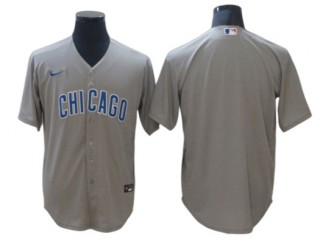 Chicago Cubs Blank Gray Road Cool Base Jersey
