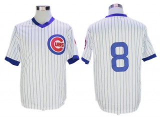 Chicago Cubs #8 Andre Dawson White Pinstripe Throwback Jersey