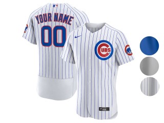 Custom Chicago Cubs Flex Base Jersey - Blue/White/Gray 
