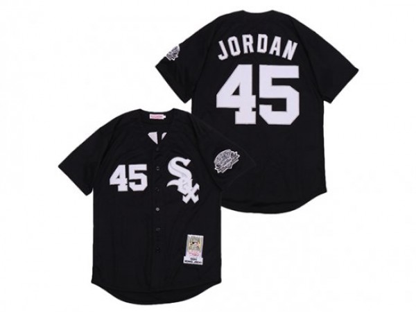 Chicago White Sox #45 Michael Jordan Black 1994 Throwback Jersey
