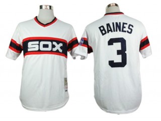 Chicago White Sox #3 Harold Baines White 1983 Throwback Jersey