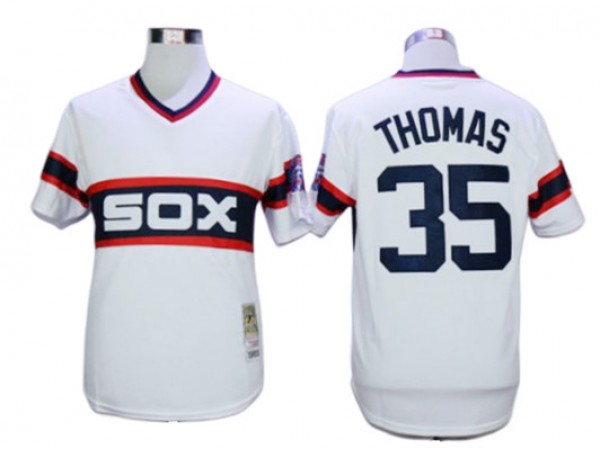 Chicago White Sox #35 Frank Thomas White 1983 Throwback Jersey