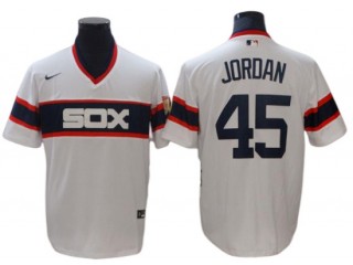Chicago White Sox #45 Michael Jordan White Throwback Jersey