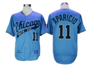 Chicago White Sox #11 Luis Aparicio Light Blue 1968 Throwback Jersey