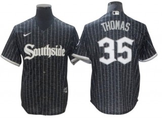 Chicago White Sox #35 Frank Thomas Black City Connect Cool Base Jersey