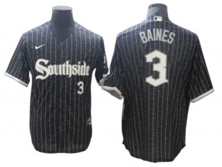 Chicago White Sox #3 Harold Baines Black City Connect Cool Base Jersey