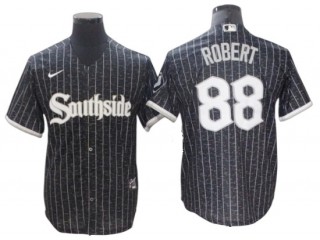 Chicago White Sox #88 Luis Robert Black City Connect Cool Base Jersey