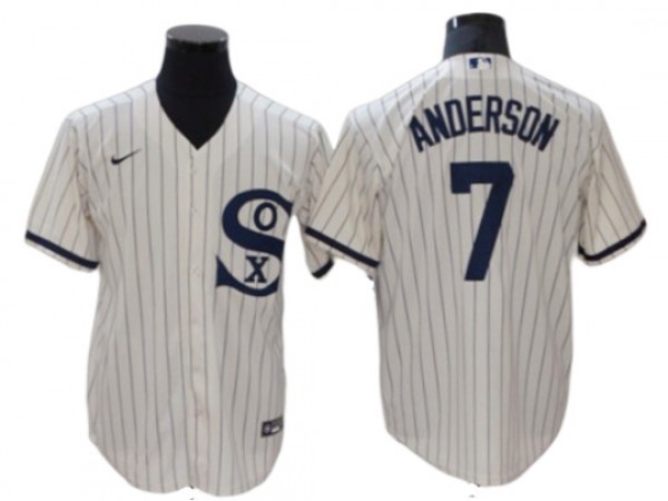 Chicago White Sox #7 Tim Anderson White Field of Dreams Cool Base Player Name Jersey