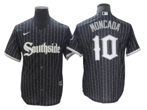 Chicago White Sox #10 Yoan Moncada Black City Connect Cool Base Jersey