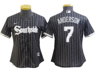 Women's Chicago White Sox #7 Tim Anderson Black City Connect Cool Base Jersey
