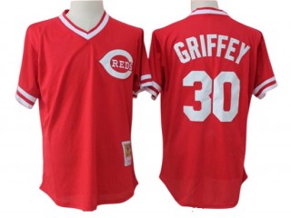 Cincinnati Reds #30 Ken Griffey Jr. Red Cooperstown Mesh Batting Practice Jersey