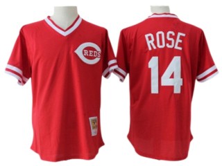 Cincinnati Reds #14 Pete Rose Red Cooperstown Mesh Batting Practice Jersey
