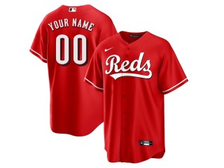 Custom Cincinnati Reds Cool Base Jersey - White/Red/Gray