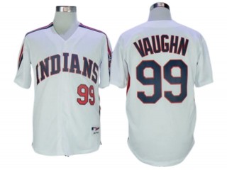 Cleveland Indians #99 Rick Vaughn White Throwback Jersey