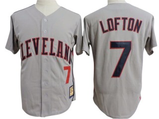 Cleveland Indians #7 Kenny Lofton Gray Cooperstown Collection Throwback Jersey