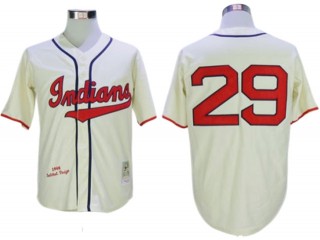 Cleveland Indians #29 Satchel Paige Cream 1948 Throwback Jersey