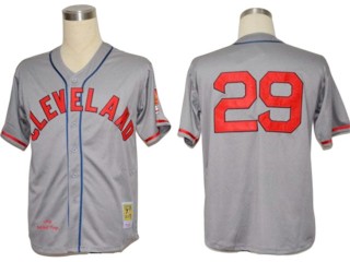 Cleveland Indians #29 Satchel Paige Gray 1948 Throwback Jersey