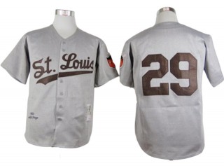 Cleveland Indians #29 Satchel Paige Gray 1953 Throwback Jersey