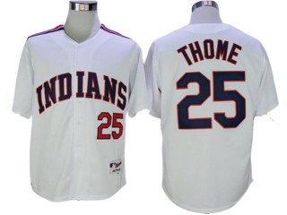 Cleveland Indians #25 Jim Thome White 1978 Throwback Jersey