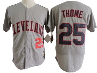 Cleveland Indians #25 25 Jim Thome Gray Cooperstown Collection Jersey