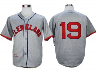 Cleveland Indians #19 Bob Feller Gray 1948 Throwback Jersey