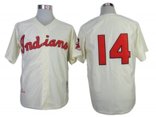 Cleveland Indians #14 Larry Doby Cream 1951 Throwback Jersey