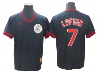 Cleveland Indians #7 Kenny Lofton Navy Cooperstown Collection Legend Jersey