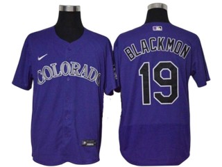 Colorado Rockies #19 Charlie Blackmon Purple Alternate Flex Base Jersey