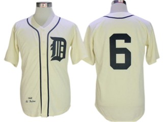 Detroit Tigers #6 Al Kaline Cream 1968 Throwback Jersey