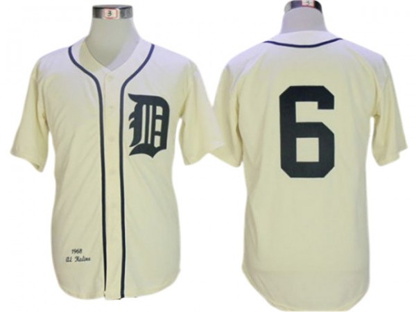 Detroit Tigers #6 Al Kaline Cream 1968 Throwback Jersey