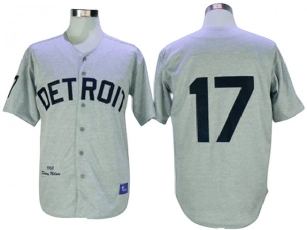 Detroit Tigers #17 Denny McLain Gray 1968 Throwback Jersey