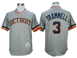 Detroit Tigers #3 Alan Trammell Gray 1984 Throwback Jersey
