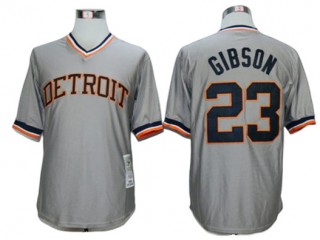 Detroit Tigers #23 Kirk Gibson Gray Throwback Jersey