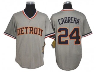 Detroit Tigers #24 Miguel Cabrera Gray Cooperstown Cool Base Jersey