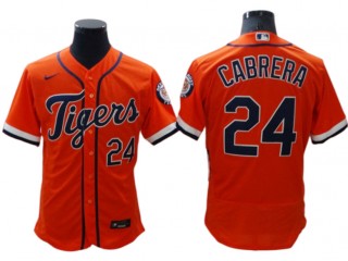 Detroit Tigers #24 Miguel Cabrera Orange Flex Base Jersey