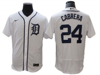 Detroit Tigers #24 Miguel Cabrera White Home Flex Base Jersey