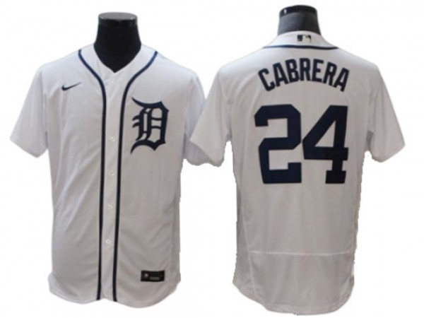 Detroit Tigers #24 Miguel Cabrera White Home Flex Base Jersey